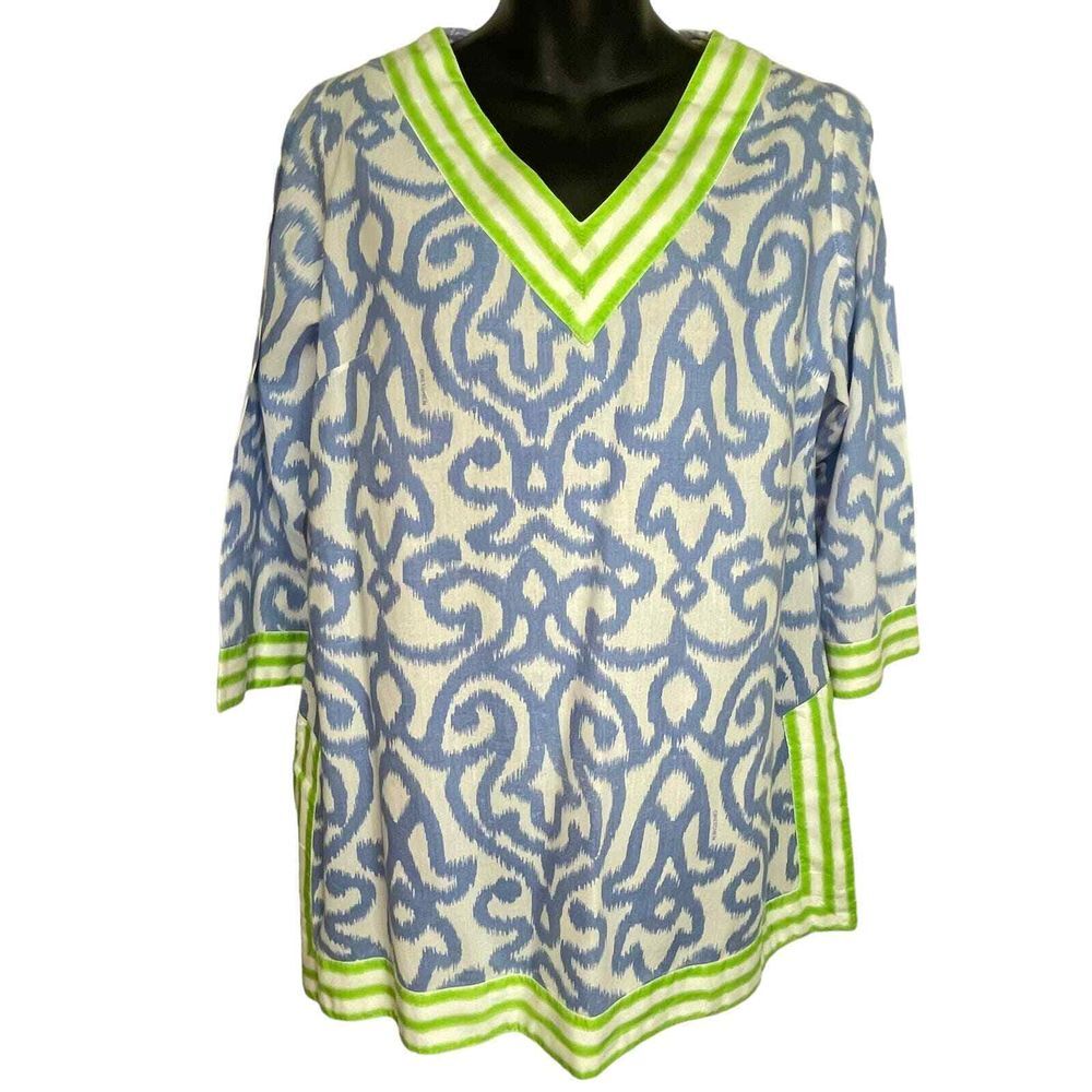 Gretchen Scott Designs Arabesque Tunic Top Blouse Swim Cover Up Size Small